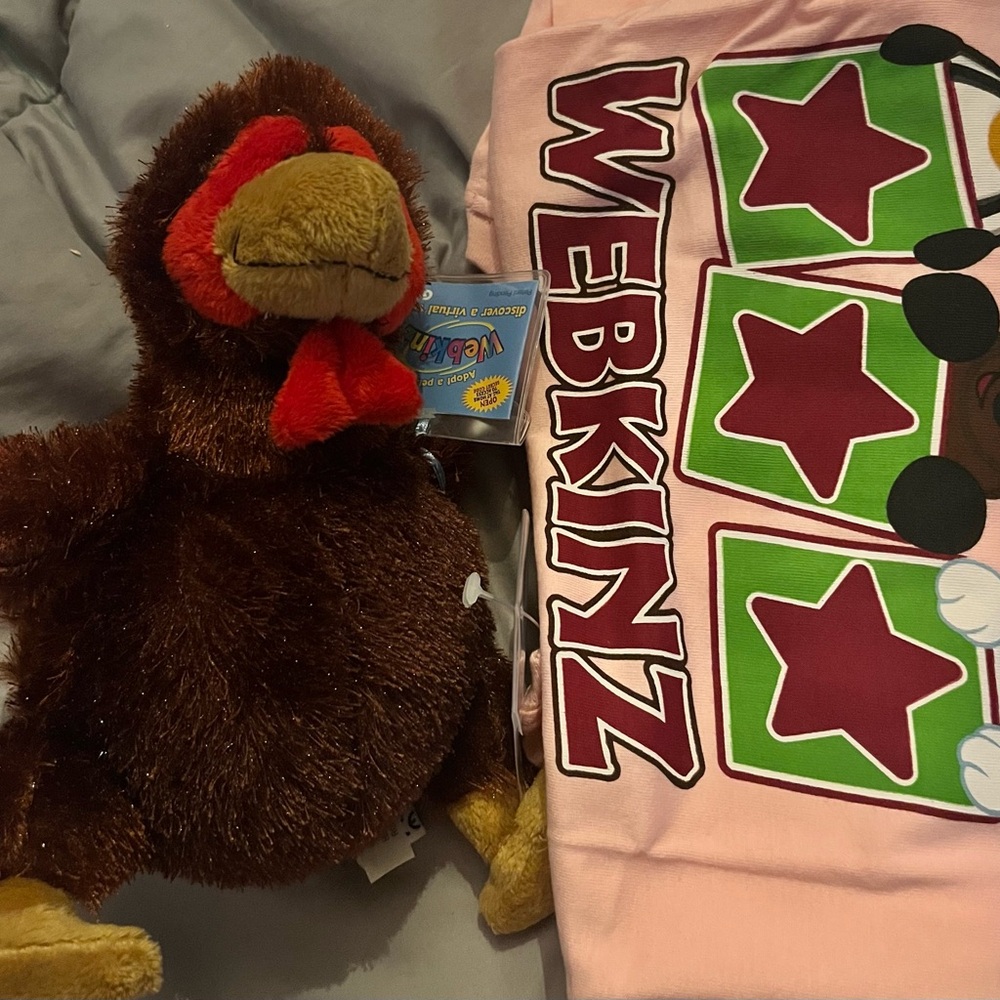 Webkinz Brown Plush Toy and Pink Graphic T-Shirt